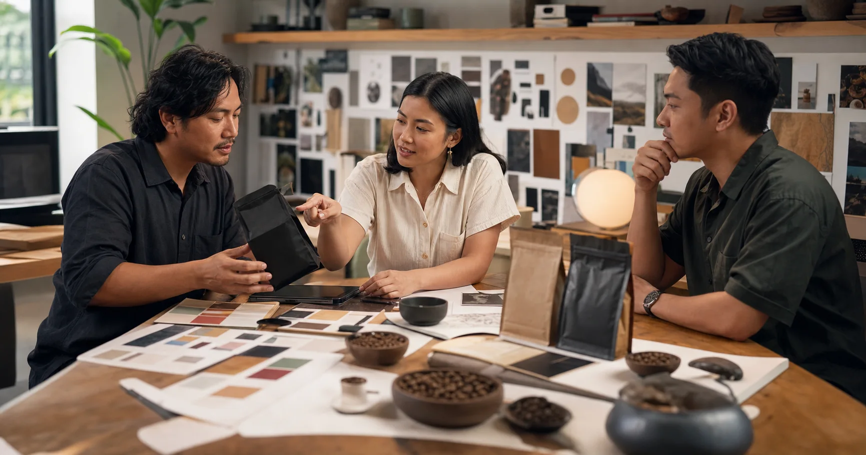 Filipino strategists developing the identity of a local coffee brand