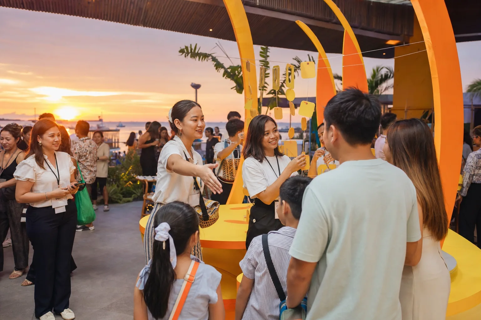 Filipino guests participating in an interactive brand experience in Cebu